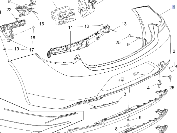 YENİ İNSİGNİA B ARKA TAMPON