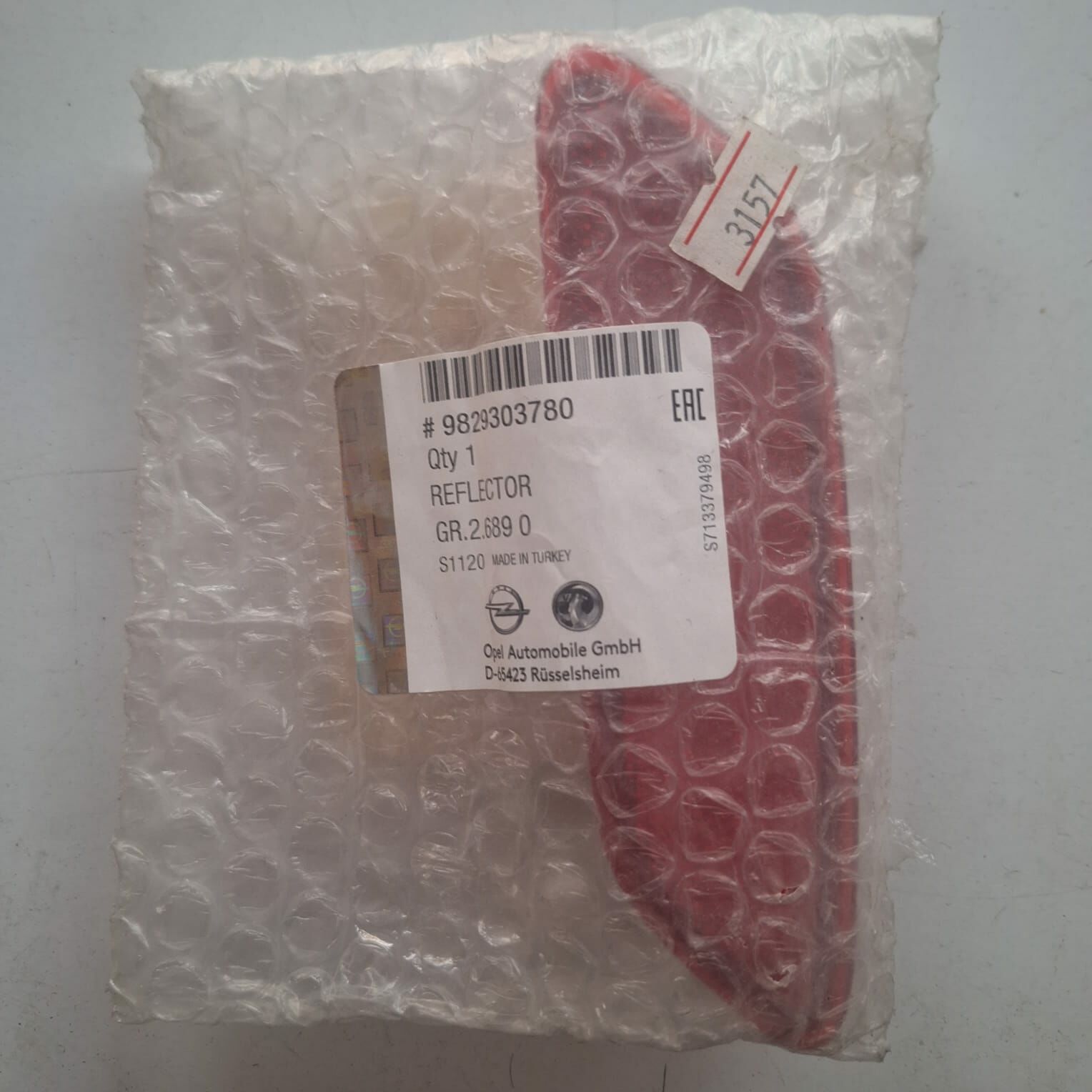 Opel Corsa F Arka Tampon Reflektörü Sağ Gm Marka