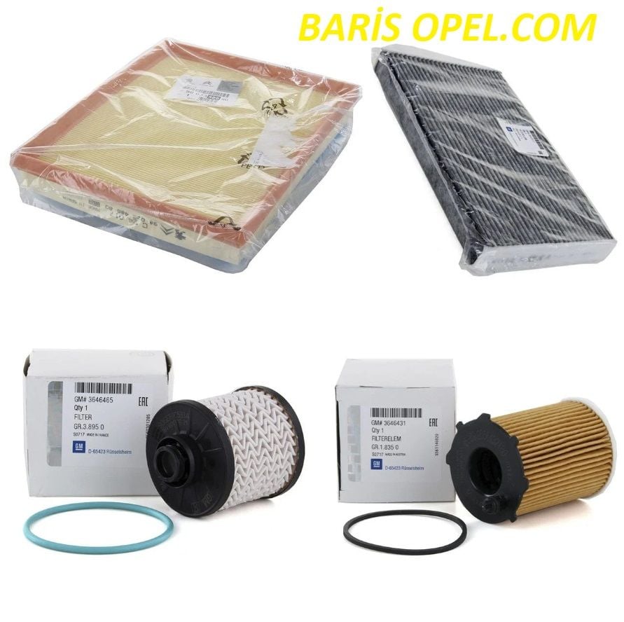 Opel Crossland X 1.6 Dizel Bakım Filtre Seti Gm Marka