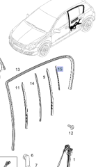 Opel Astra H Kelebek Cam Di̇rek Fi̇ti̇li̇ Sol Gm Marka
